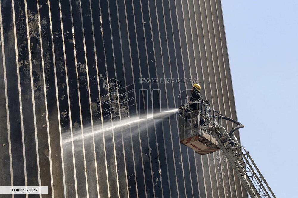 Cairo Telecommunication Building Fire Aftermath - Egypt