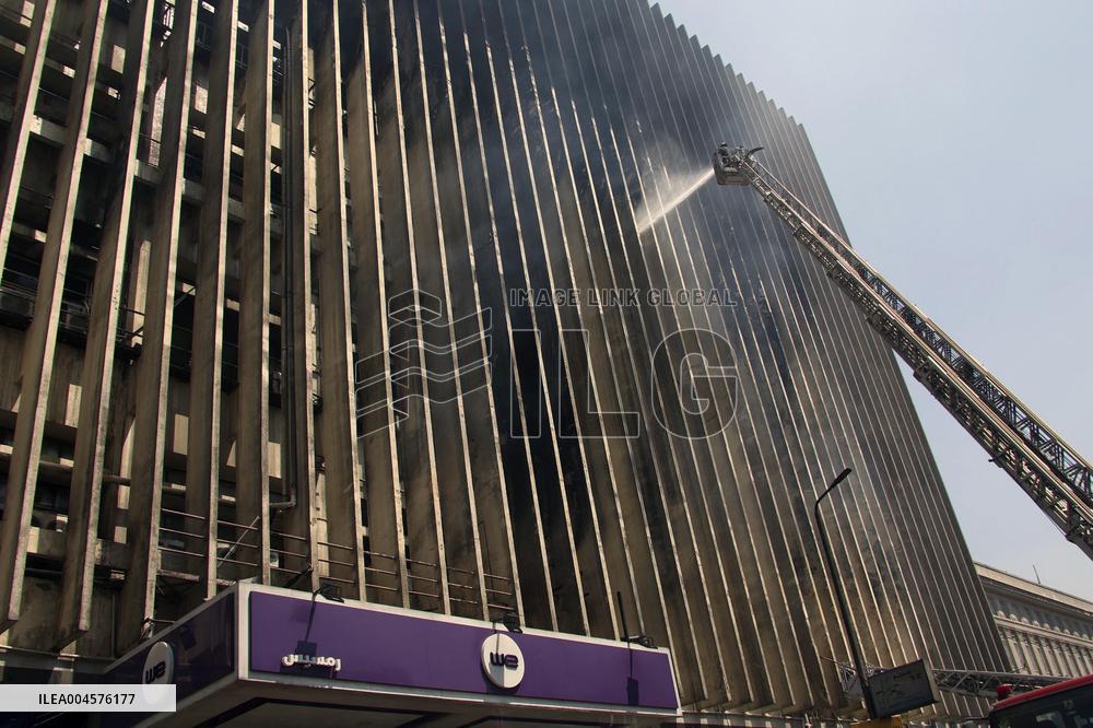 Cairo Telecommunication Building Fire Aftermath - Egypt