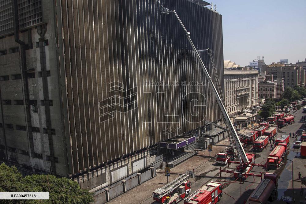 Cairo Telecommunication Building Fire Aftermath - Egypt