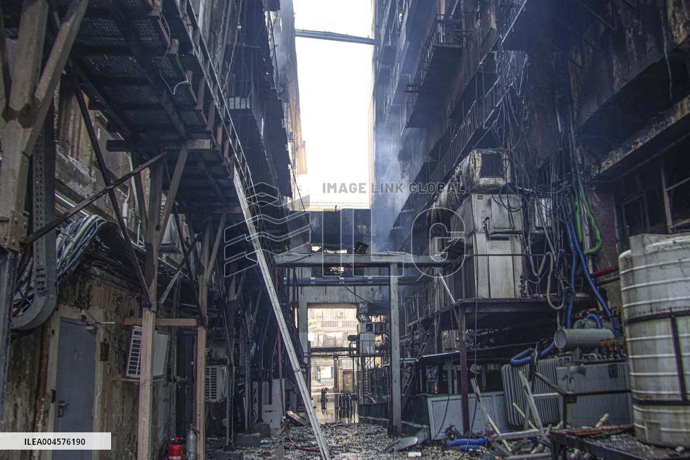 Cairo Telecommunication Building Fire Aftermath - Egypt