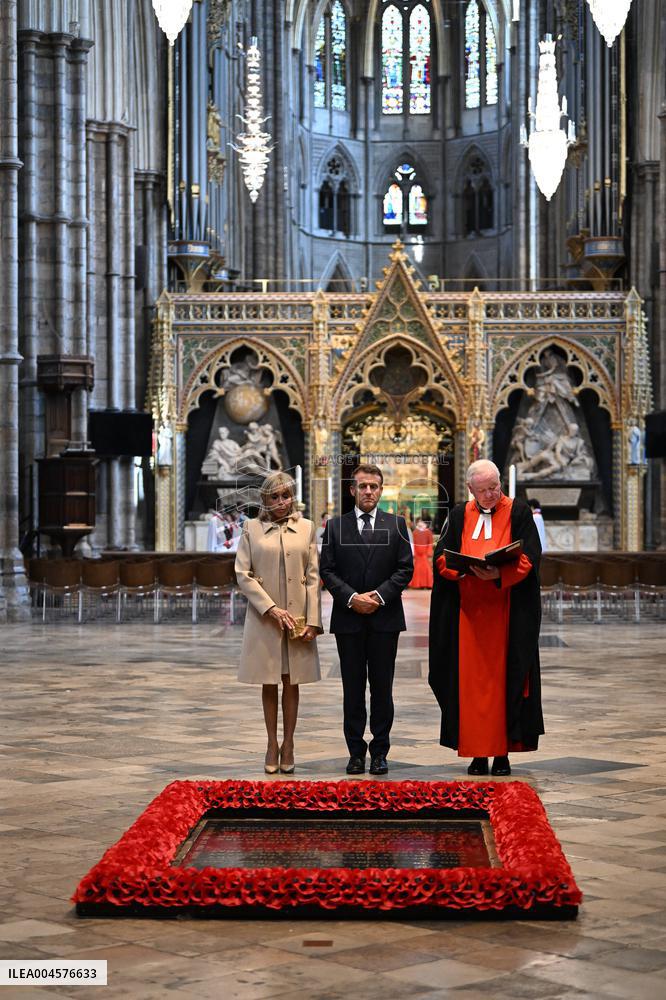 French President Visits Westminster Abbey - London