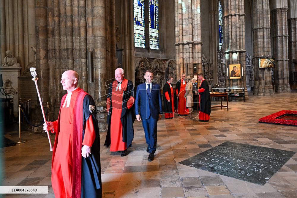 French President Visits Westminster Abbey - London
