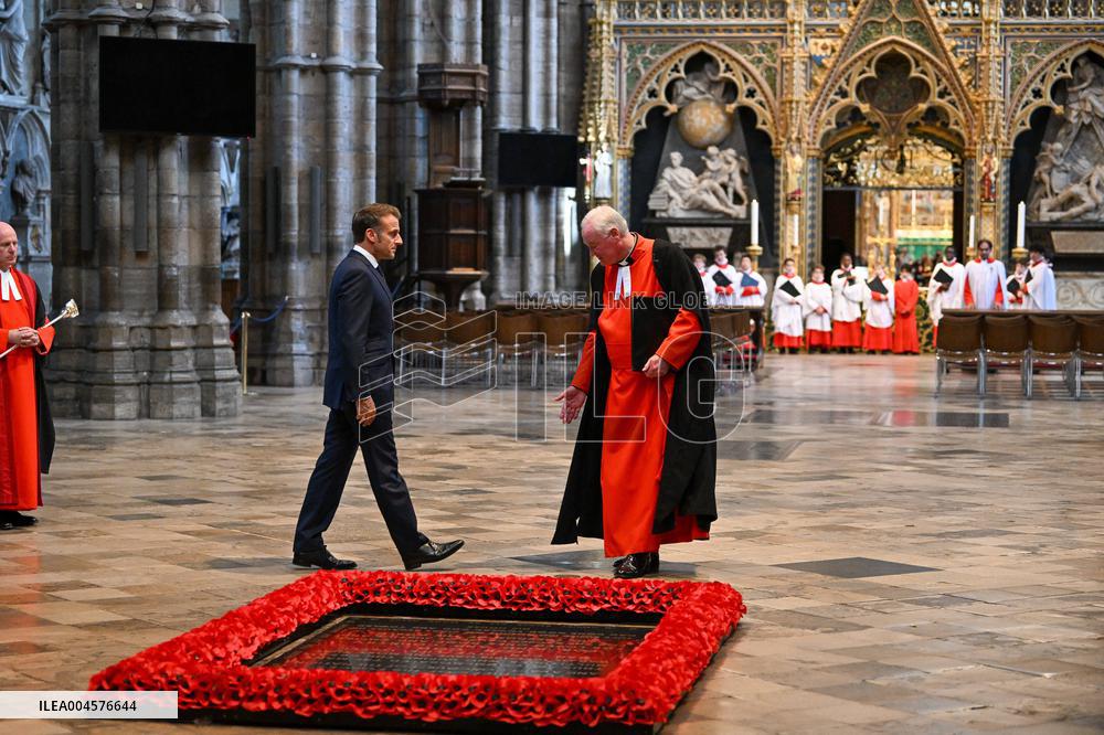 French President Visits Westminster Abbey - London
