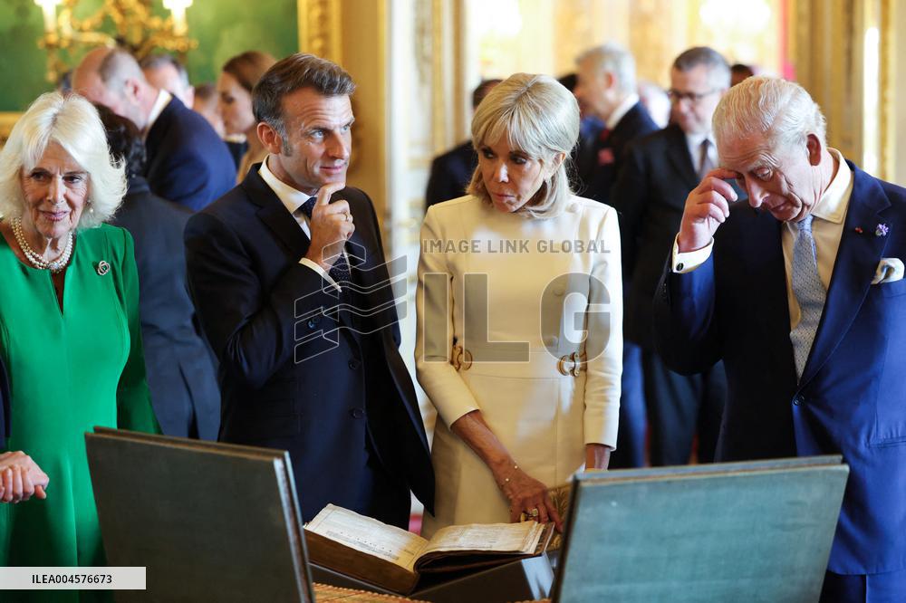 French President Visits the Royal Collection Exhibition - Windsor