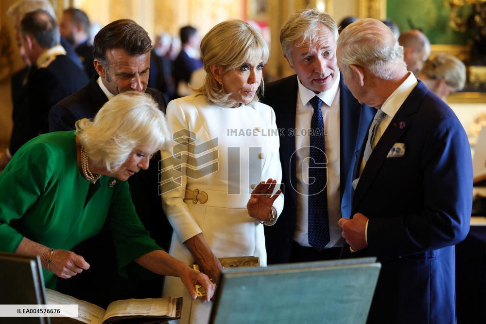 French President Visits the Royal Collection Exhibition - Windsor