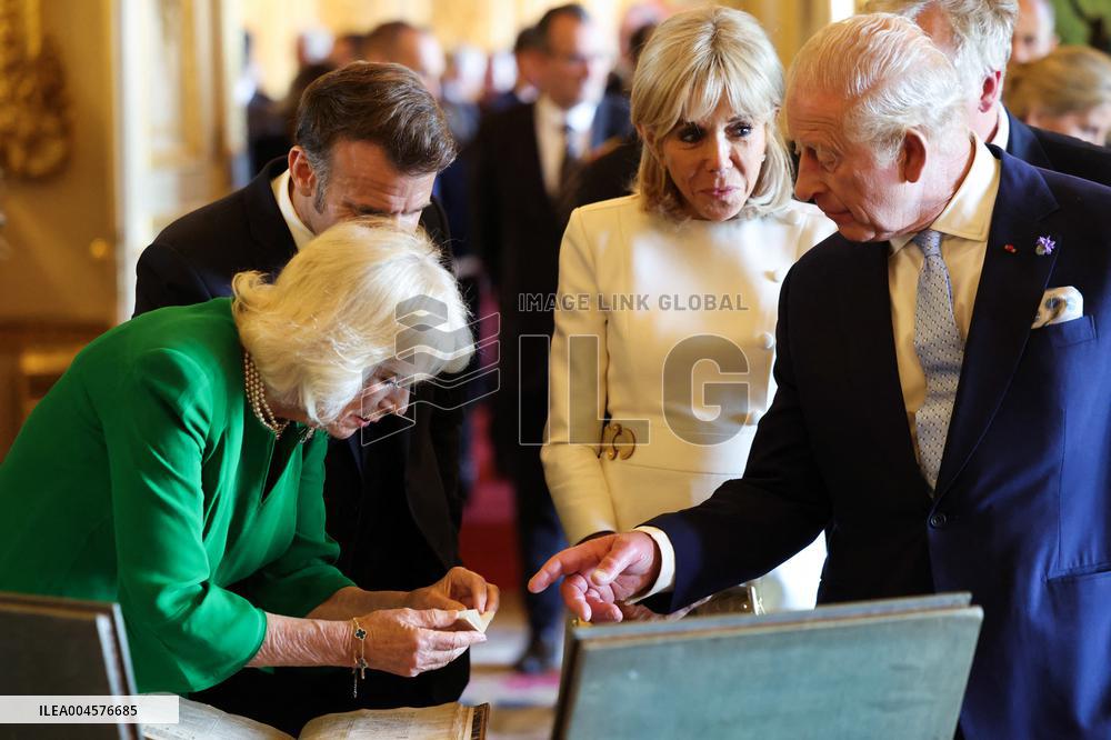 French President Visits the Royal Collection Exhibition - Windsor