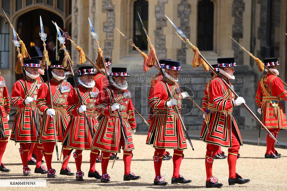 Emmanuel Macron Leaves Windsor Castle - UK