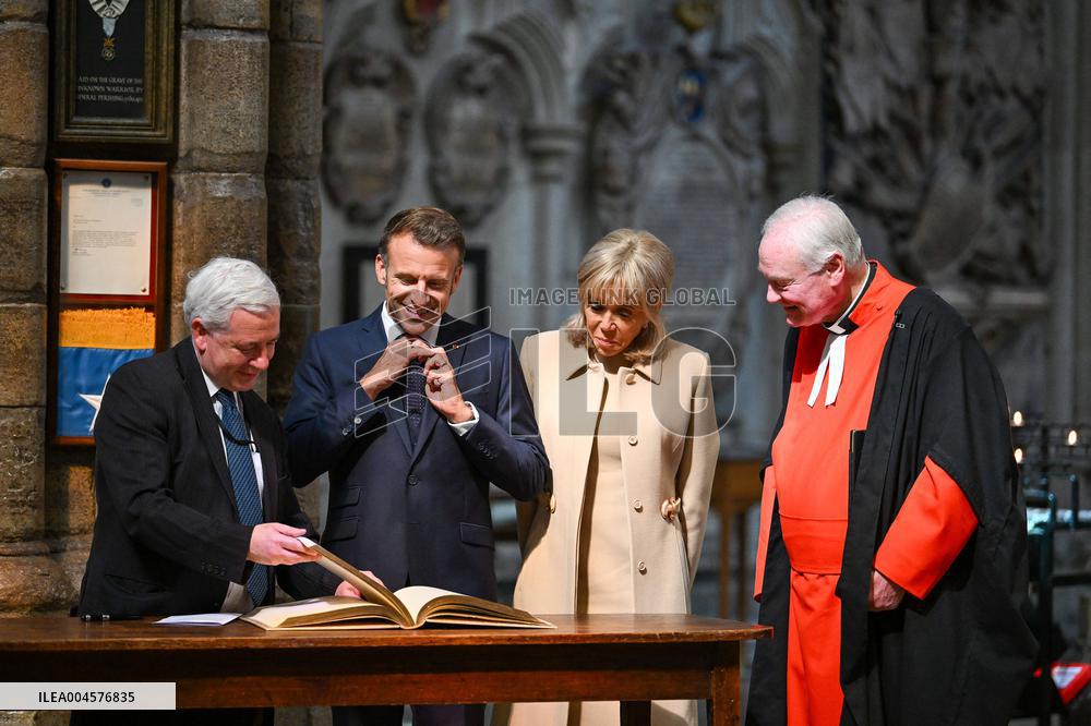 French President Visits Westminster Abbey - London