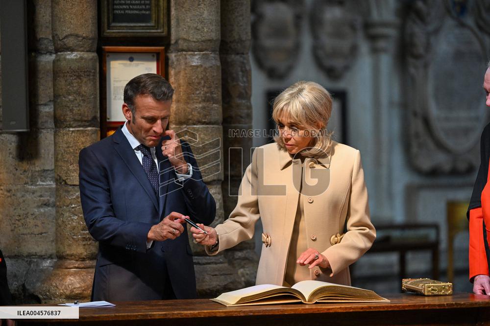French President Visits Westminster Abbey - London