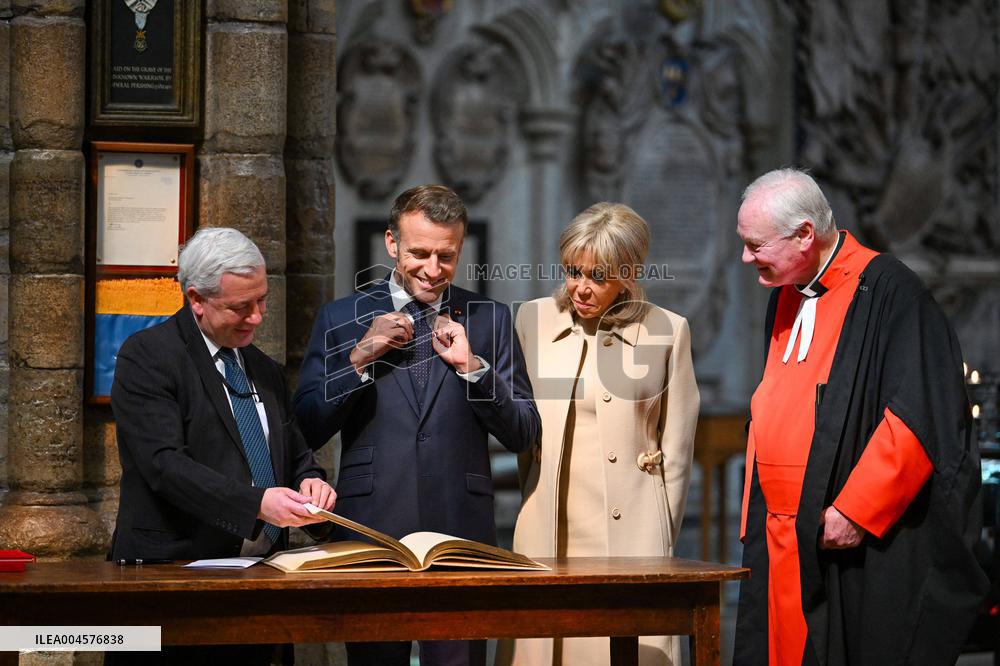 French President Visits Westminster Abbey - London