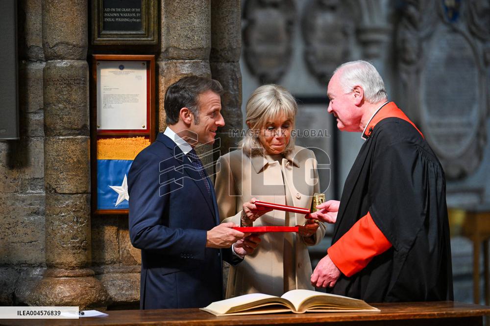 French President Visits Westminster Abbey - London