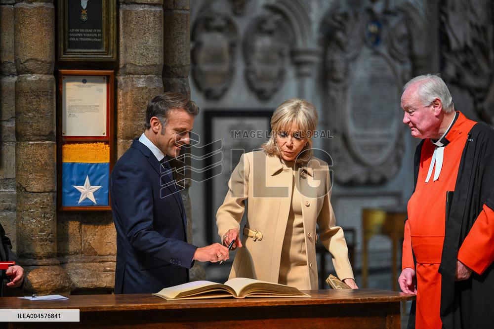 French President Visits Westminster Abbey - London