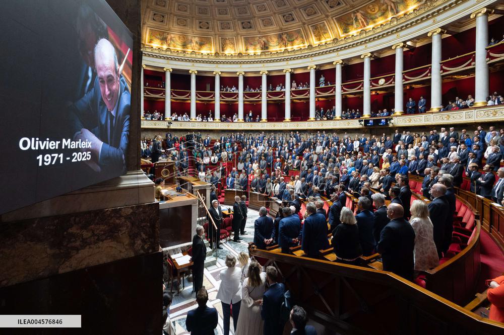 Tribute to late MP Olivier Marleix at the National Assembly - Paris RL