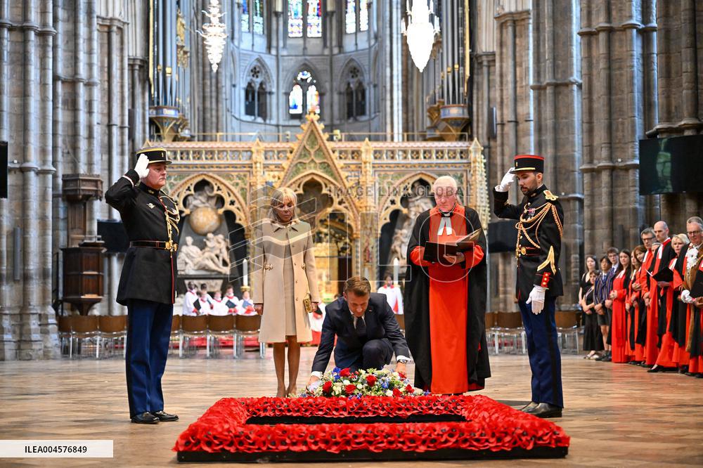 French President Visits Westminster Abbey - London