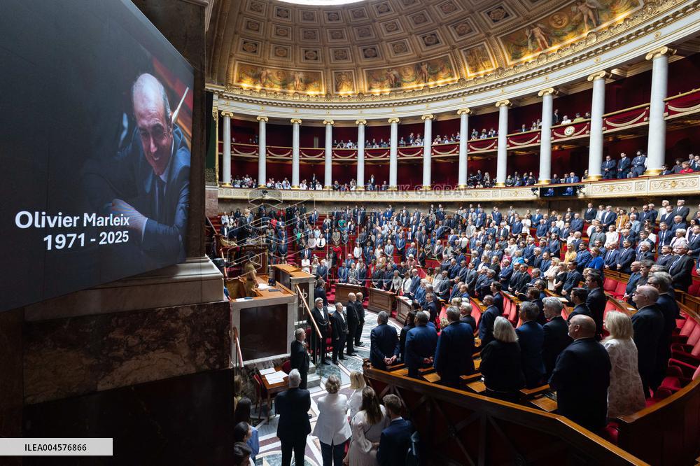 Tribute to late MP Olivier Marleix at the National Assembly - Paris RL