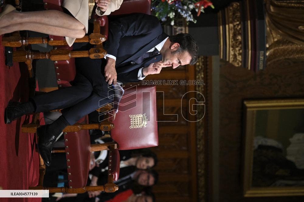 Macron Delivers A Speech In Front Of Parliamentarians - London