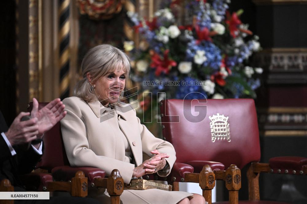 Macron Delivers A Speech In Front Of Parliamentarians - London