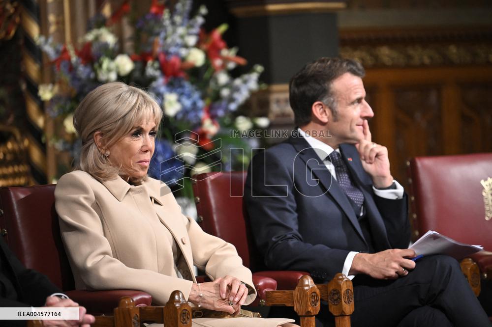 Macron Delivers A Speech In Front Of Parliamentarians - London