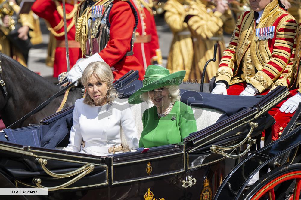 Emmanuel And Brigitte Macron Attend Welcoming Ceremony in Windsor