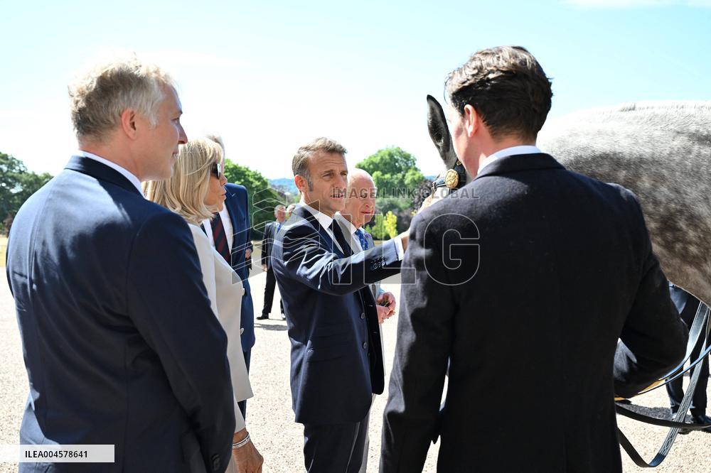 Macron Visits The Windsor Castle Gardens - Berkshire