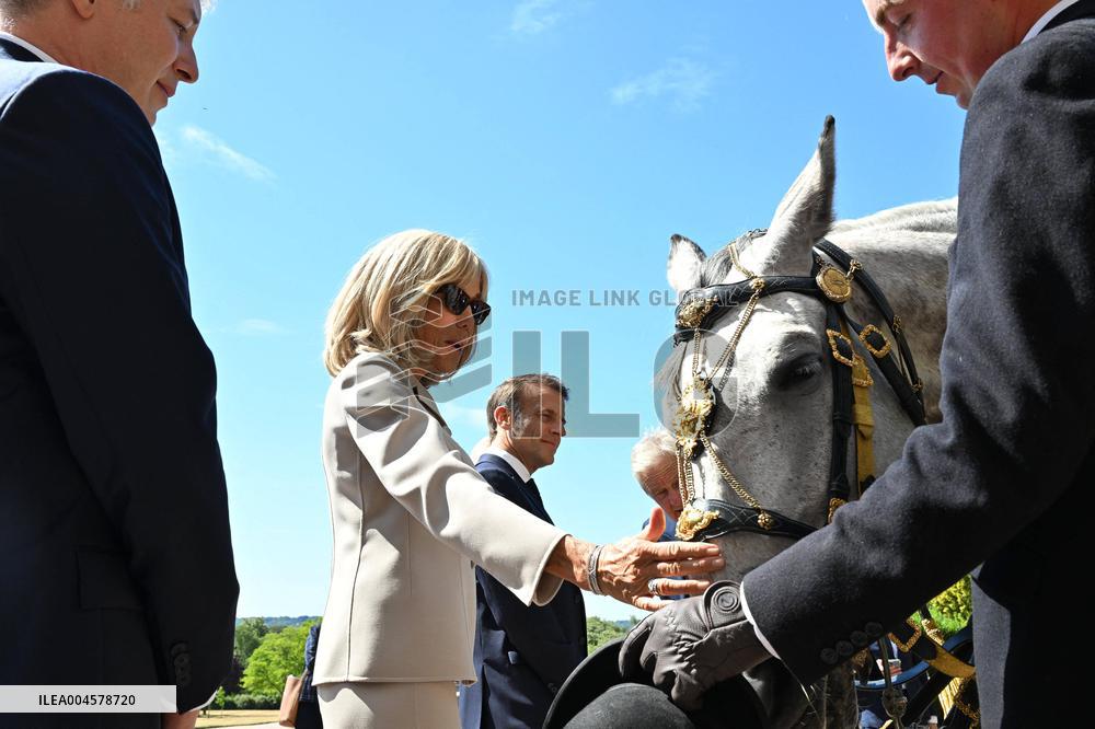 Macron Visits The Windsor Castle Gardens - Berkshire