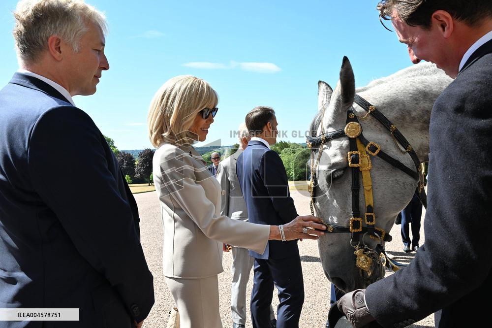 Macron Visits The Windsor Castle Gardens - Berkshire