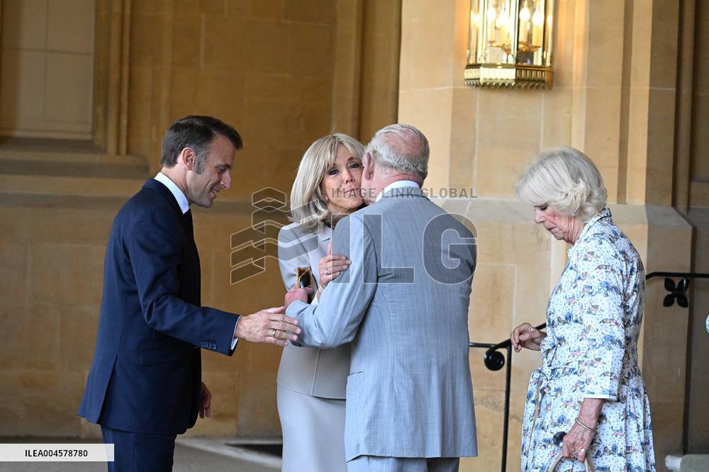 Macron Visits The Windsor Castle Gardens - Berkshire