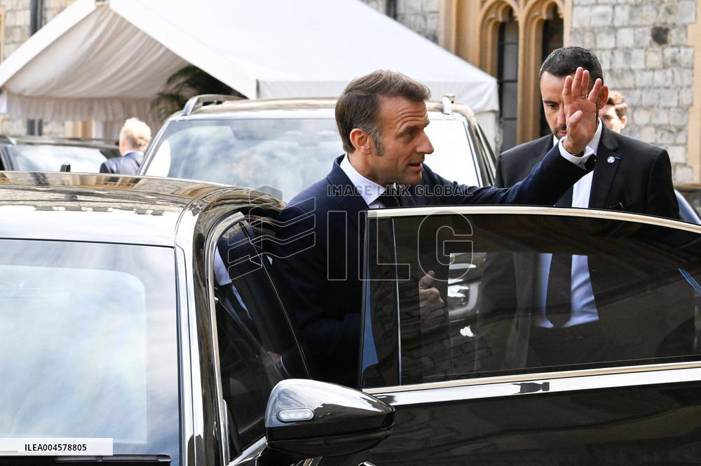 Macron Visits The Windsor Castle Gardens - Berkshire