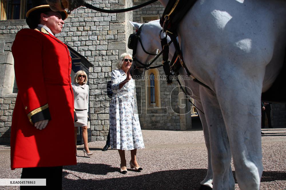 Macron Visits The Windsor Castle Gardens - Berkshire