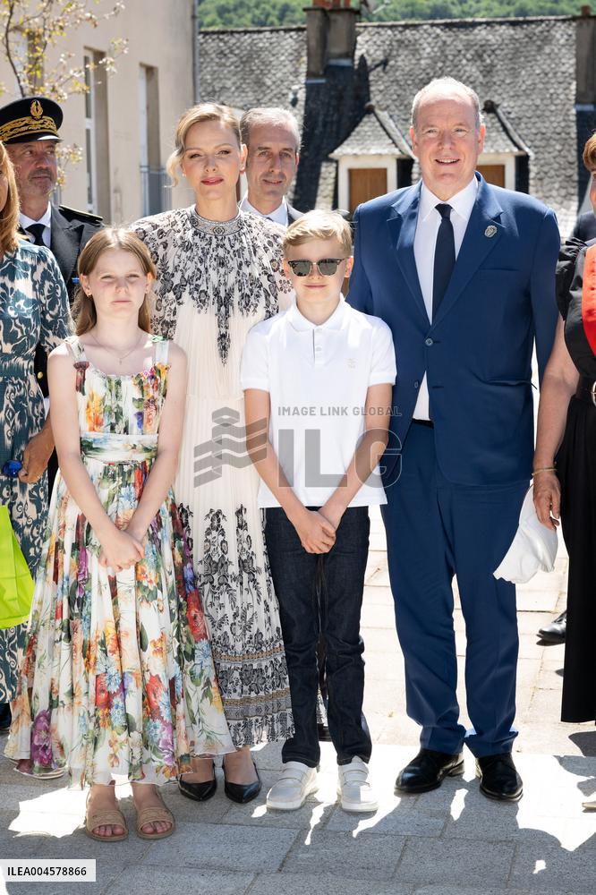 NO TABLOIDS WEB & PRINT - Princely Family of Monaco in Visit in Auvergne