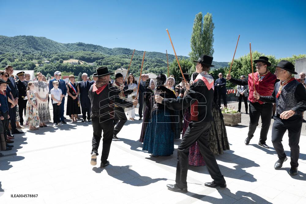 NO TABLOIDS WEB & PRINT - Princely Family of Monaco in Visit in Auvergne