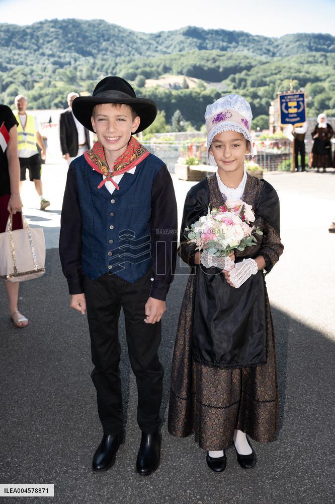 NO TABLOIDS WEB & PRINT - Princely Family of Monaco in Visit in Auvergne