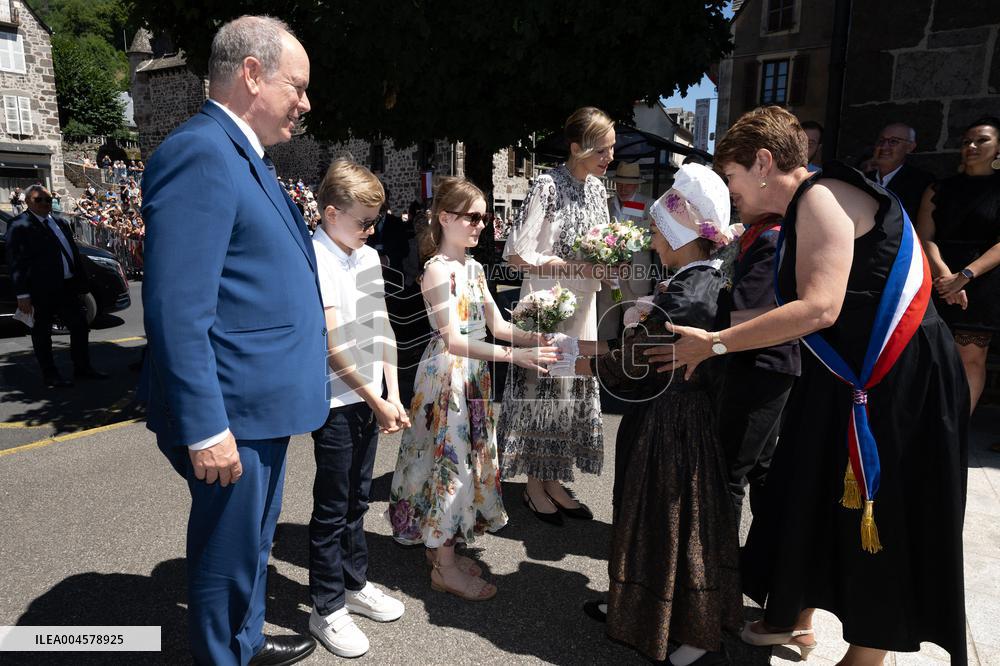 NO TABLOIDS WEB & PRINT - Princely Family of Monaco in Visit in Auvergne