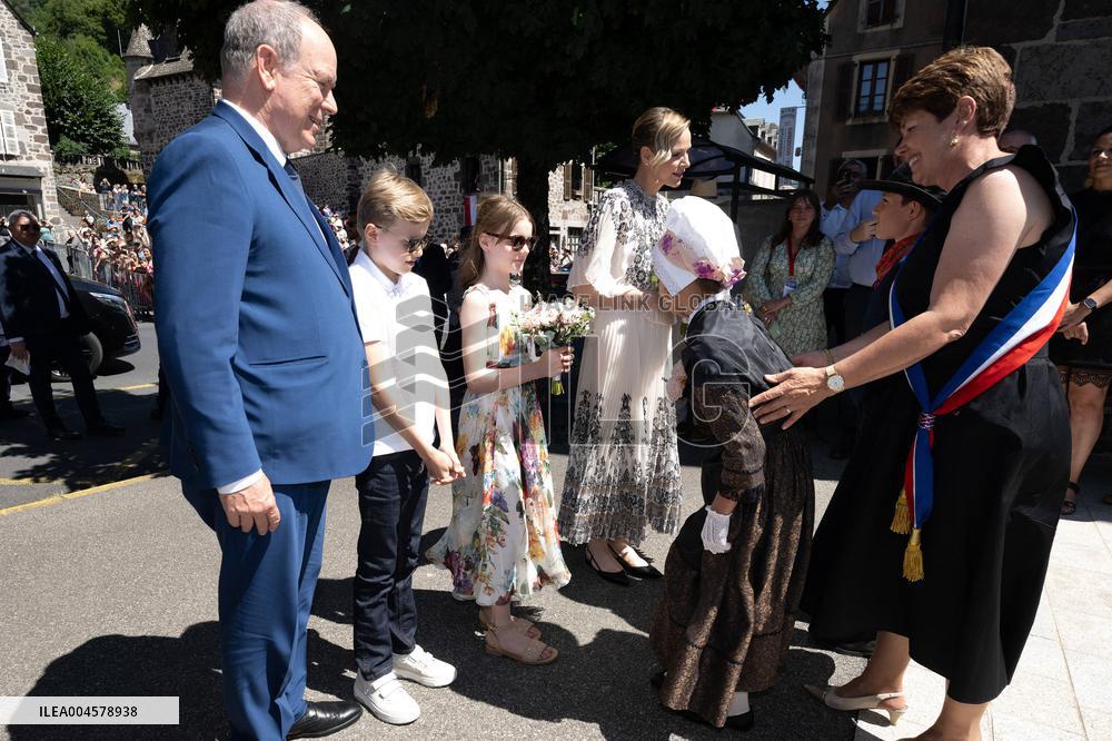 NO TABLOIDS WEB & PRINT - Princely Family of Monaco in Visit in Auvergne