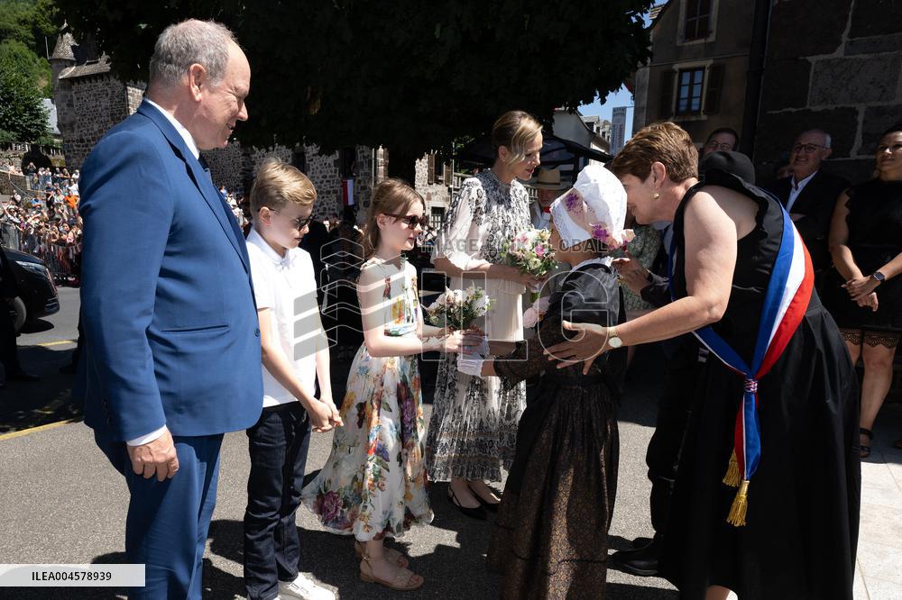 NO TABLOIDS WEB & PRINT - Princely Family of Monaco in Visit in Auvergne