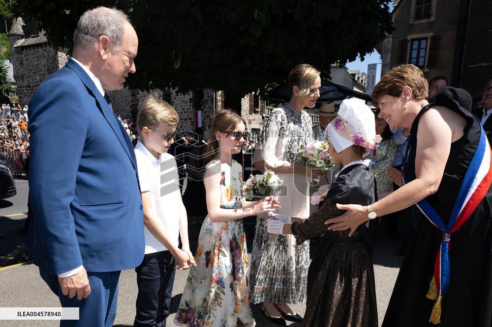 NO TABLOIDS WEB & PRINT - Princely Family of Monaco in Visit in Auvergne