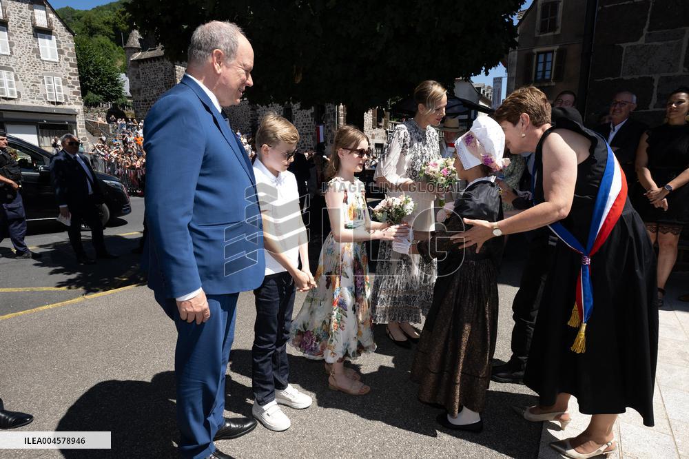 NO TABLOIDS WEB & PRINT - Princely Family of Monaco in Visit in Auvergne