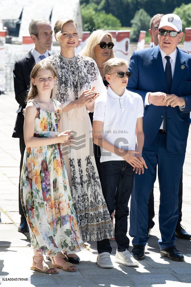 NO TABLOIDS WEB & PRINT - Princely Family of Monaco in Visit in Auvergne