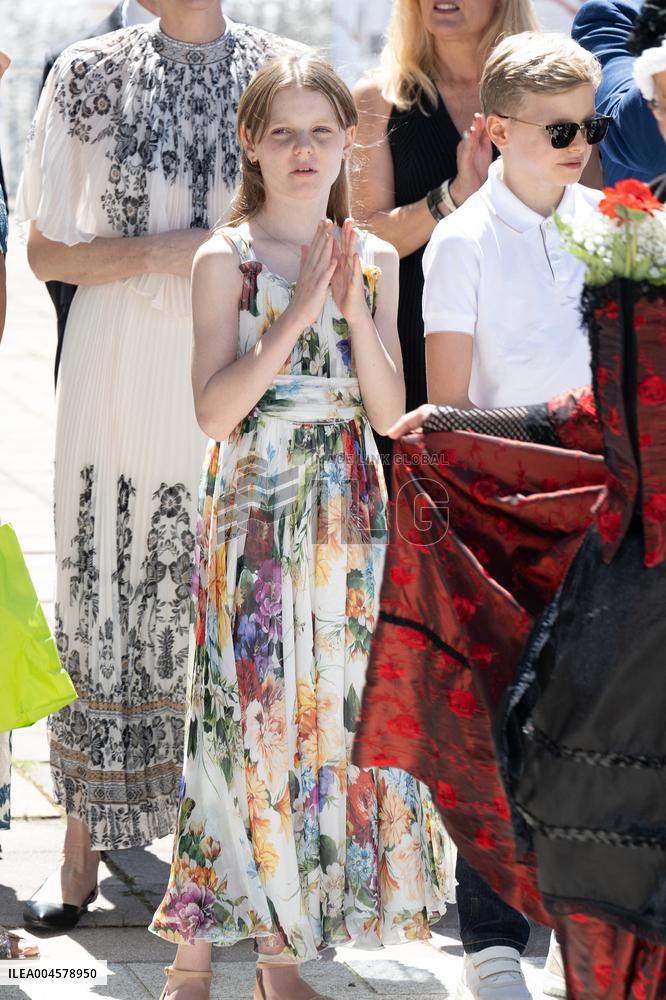 NO TABLOIDS WEB & PRINT - Princely Family of Monaco in Visit in Auvergne