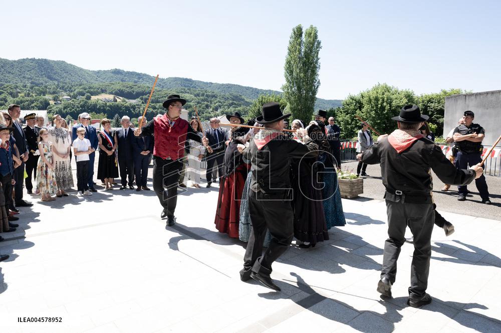 NO TABLOIDS WEB & PRINT - Princely Family of Monaco in Visit in Auvergne