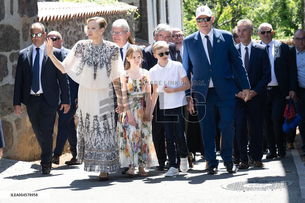 NO TABLOIDS WEB & PRINT - Princely Family of Monaco in Visit in Auvergne