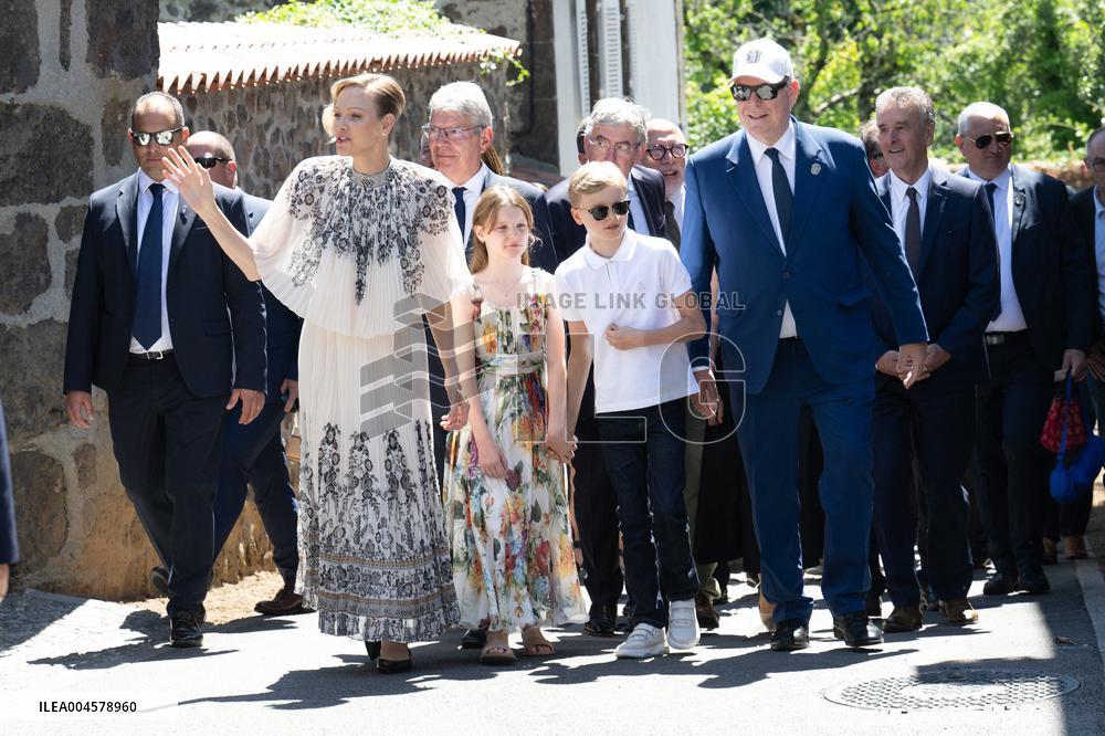 NO TABLOIDS WEB & PRINT - Princely Family of Monaco in Visit in Auvergne