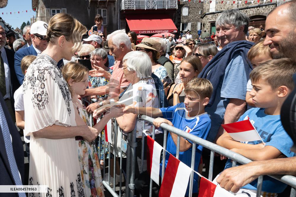 NO TABLOIDS WEB & PRINT - Princely Family of Monaco in Visit in Auvergne