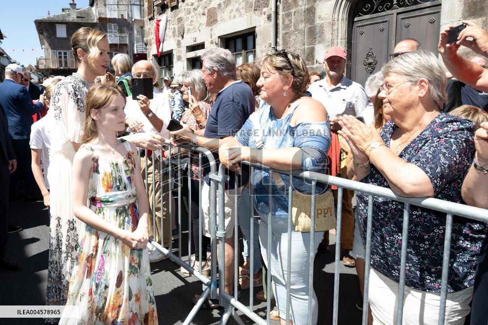 NO TABLOIDS WEB & PRINT - Princely Family of Monaco in Visit in Auvergne