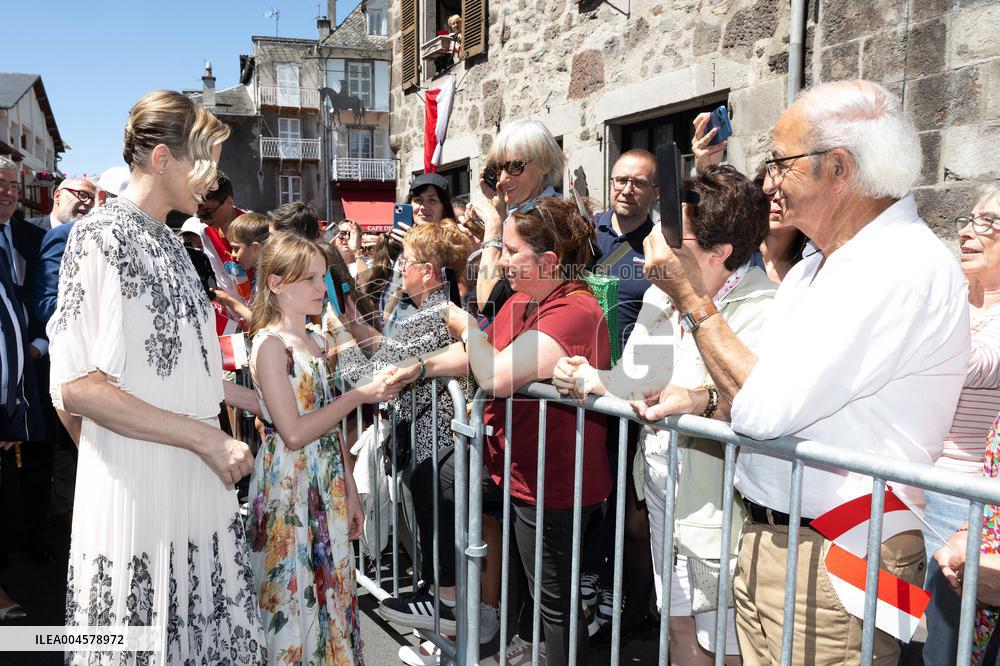 NO TABLOIDS WEB & PRINT - Princely Family of Monaco in Visit in Auvergne