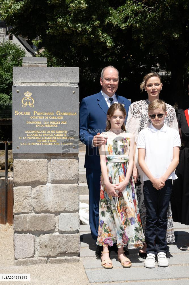 NO TABLOIDS WEB & PRINT - Princely Family of Monaco in Visit in Auvergne