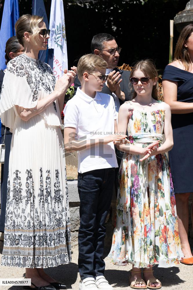 NO TABLOIDS WEB & PRINT - Princely Family of Monaco in Visit in Auvergne
