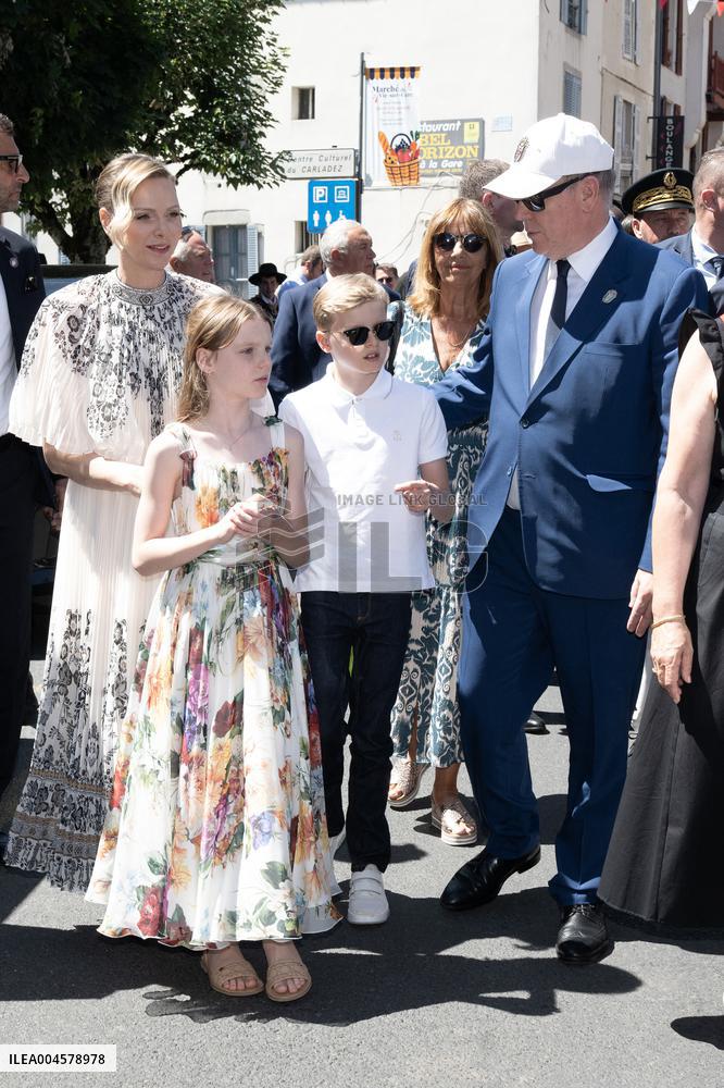 NO TABLOIDS WEB & PRINT - Princely Family of Monaco in Visit in Auvergne