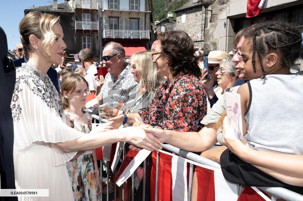 NO TABLOIDS WEB & PRINT - Princely Family of Monaco in Visit in Auvergne