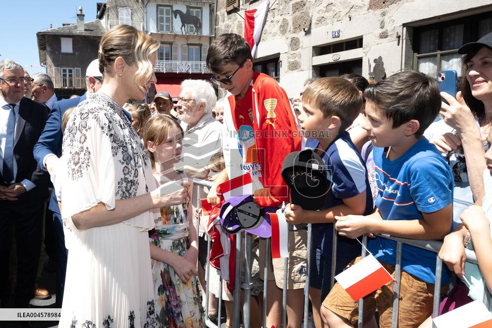 NO TABLOIDS WEB & PRINT - Princely Family of Monaco in Visit in Auvergne